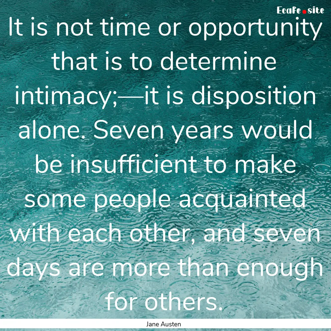 It is not time or opportunity that is to.... : Quote by Jane Austen