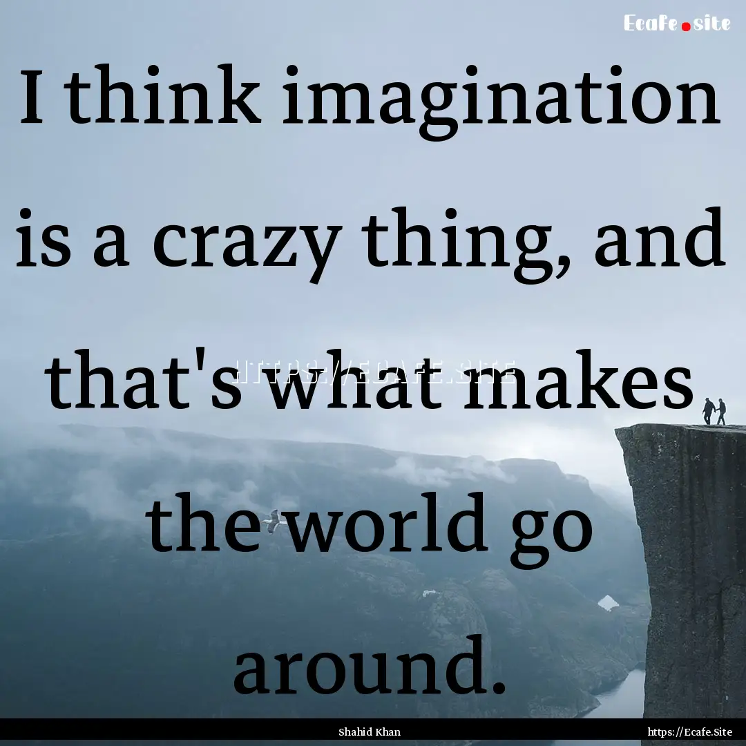 I think imagination is a crazy thing, and.... : Quote by Shahid Khan