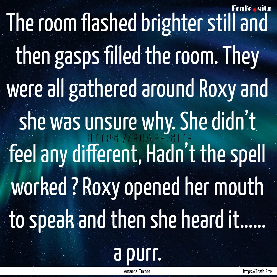 The room flashed brighter still and then.... : Quote by Amanda Turner