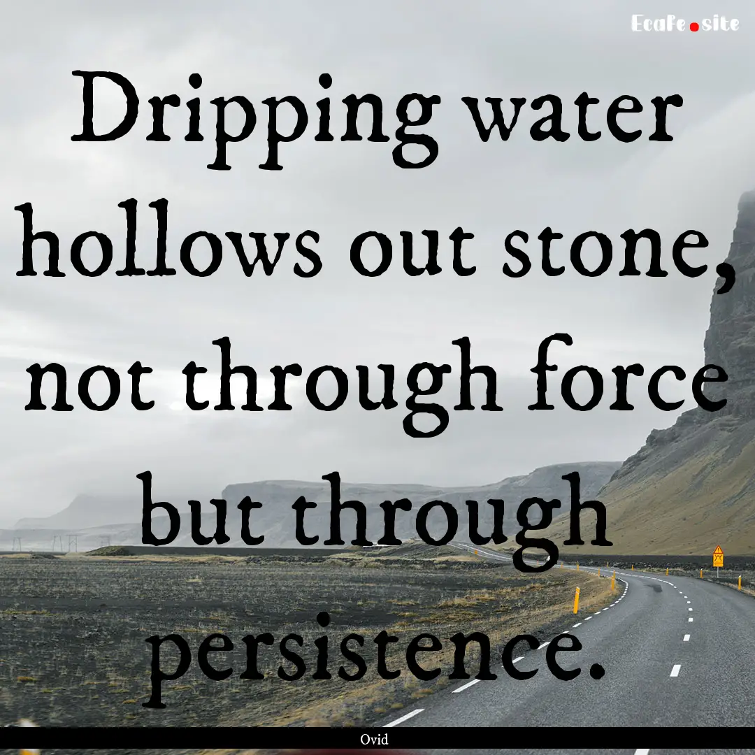 Dripping water hollows out stone, not through.... : Quote by Ovid