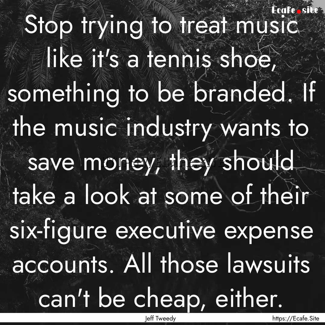 Stop trying to treat music like it's a tennis.... : Quote by Jeff Tweedy