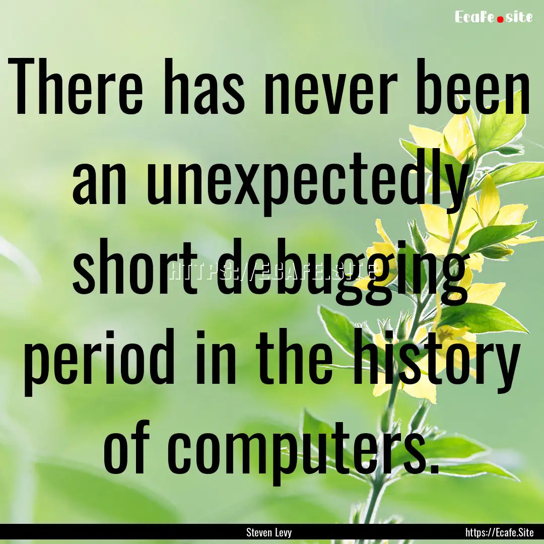 There has never been an unexpectedly short.... : Quote by Steven Levy