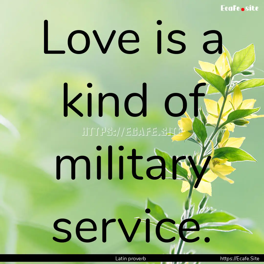 Love is a kind of military service. : Quote by Latin proverb