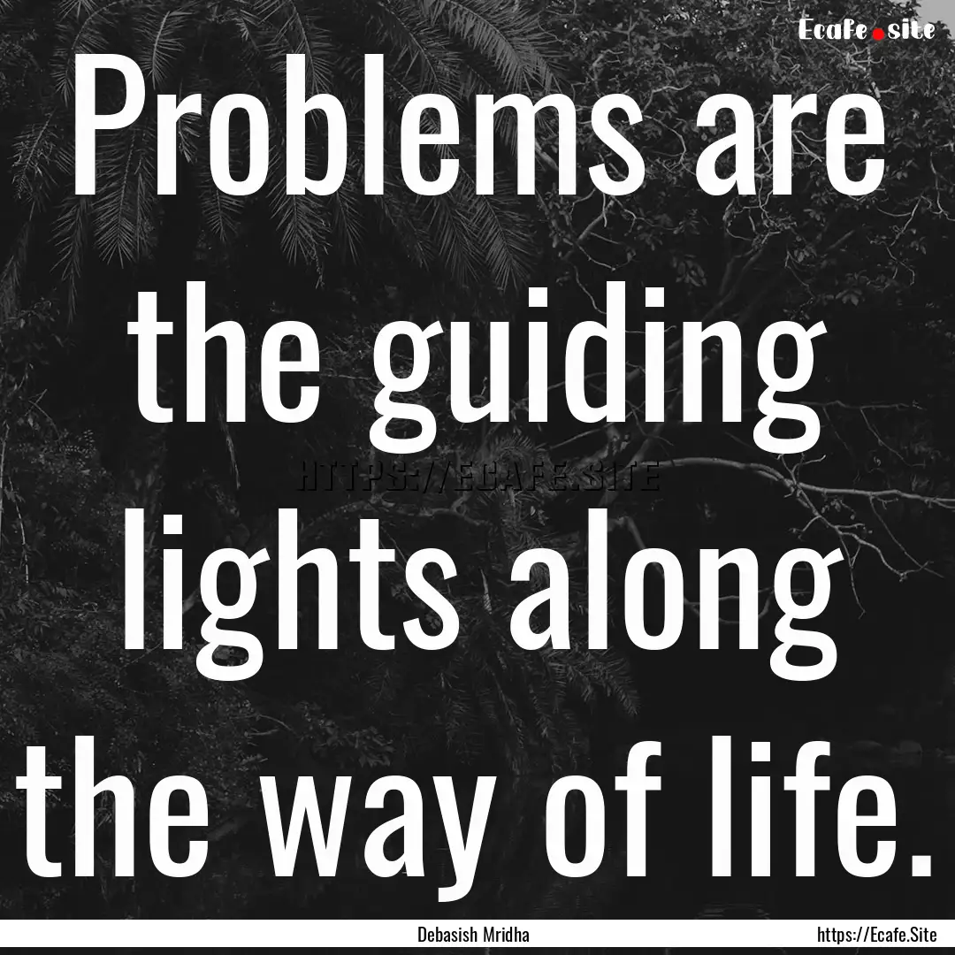 Problems are the guiding lights along the.... : Quote by Debasish Mridha