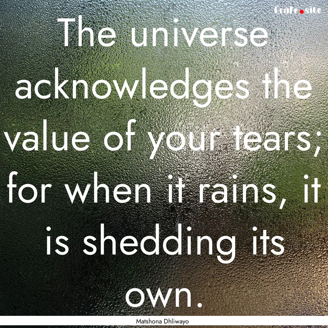 The universe acknowledges the value of your.... : Quote by Matshona Dhliwayo