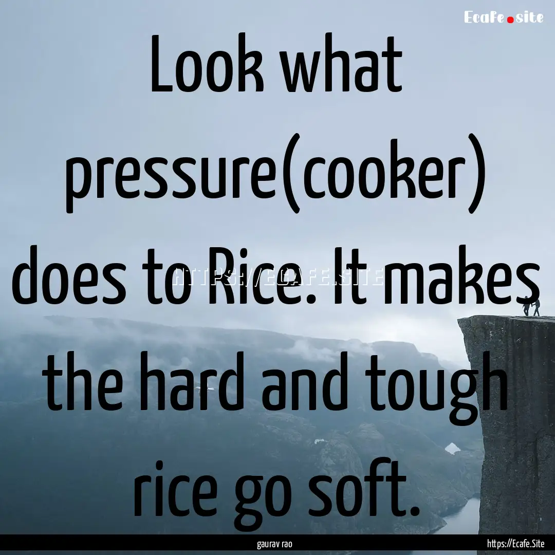 Look what pressure(cooker) does to Rice..... : Quote by gaurav rao