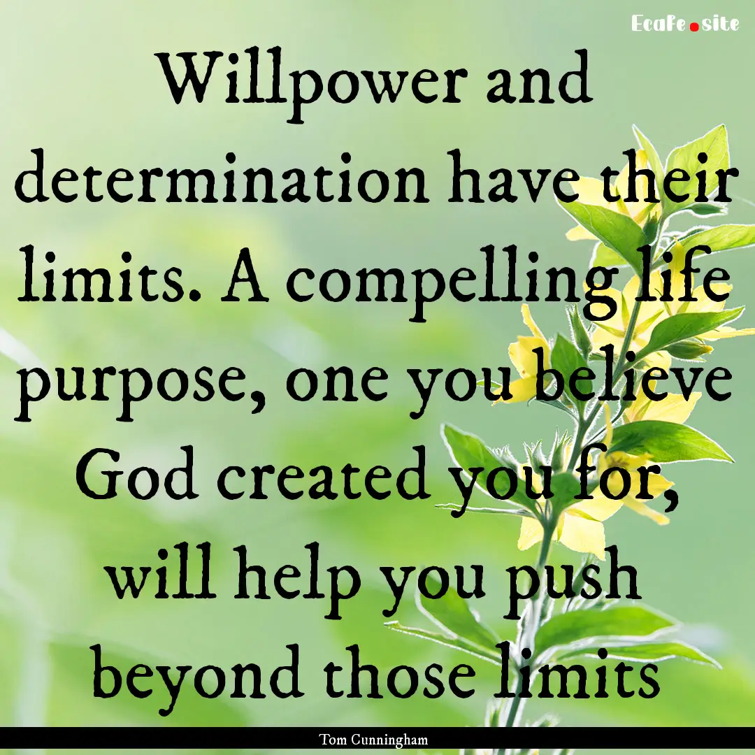 Willpower and determination have their limits..... : Quote by Tom Cunningham