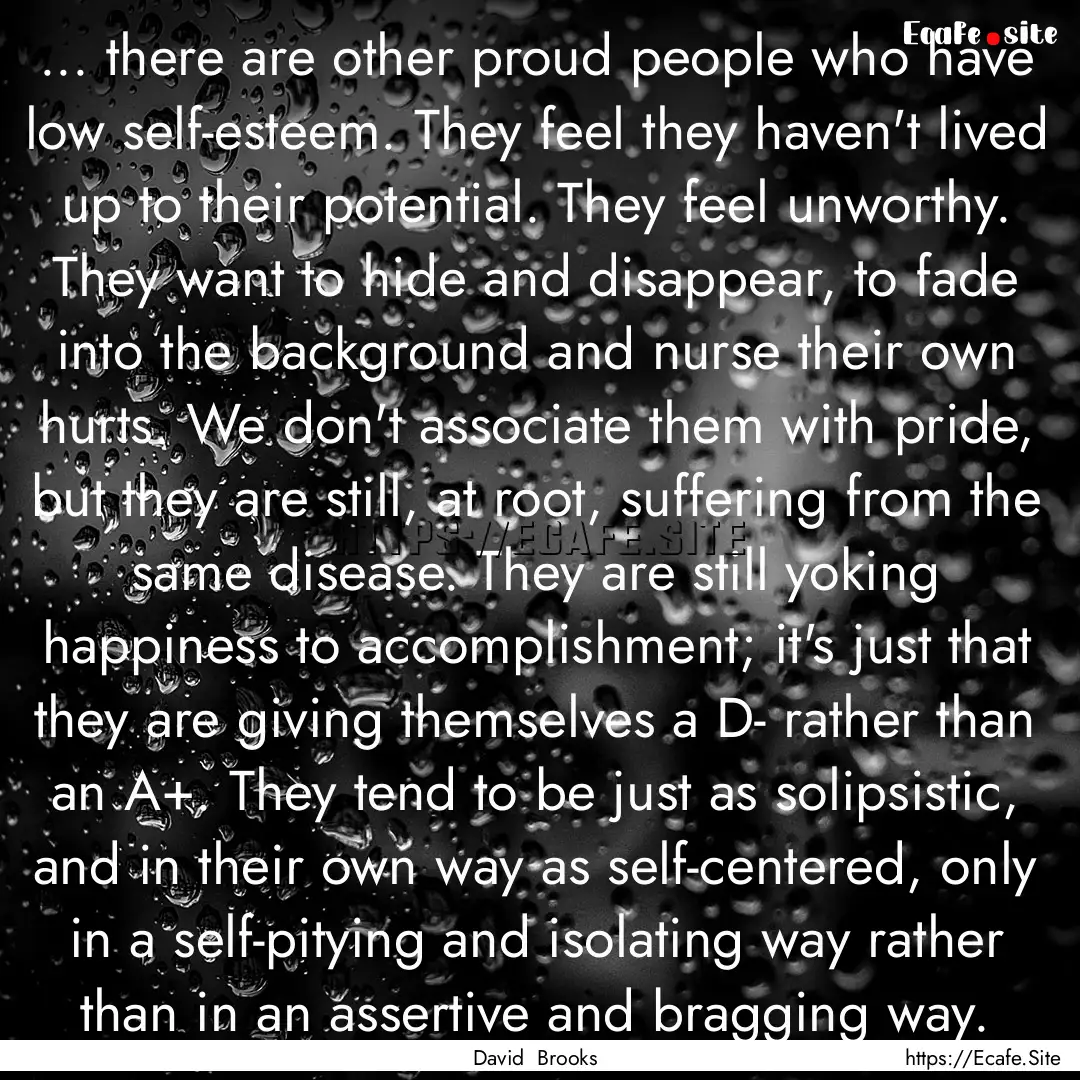 ... there are other proud people who have.... : Quote by David Brooks