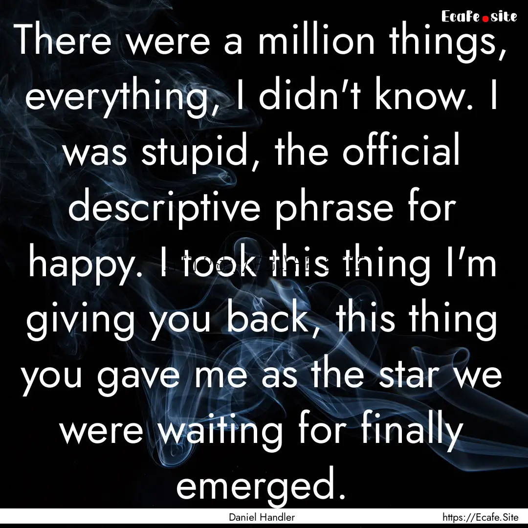 There were a million things, everything,.... : Quote by Daniel Handler