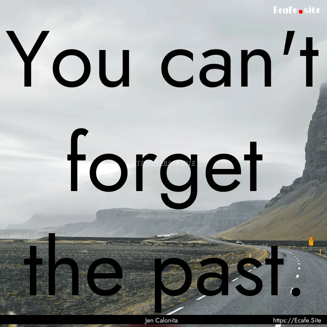 You can't forget the past. : Quote by Jen Calonita