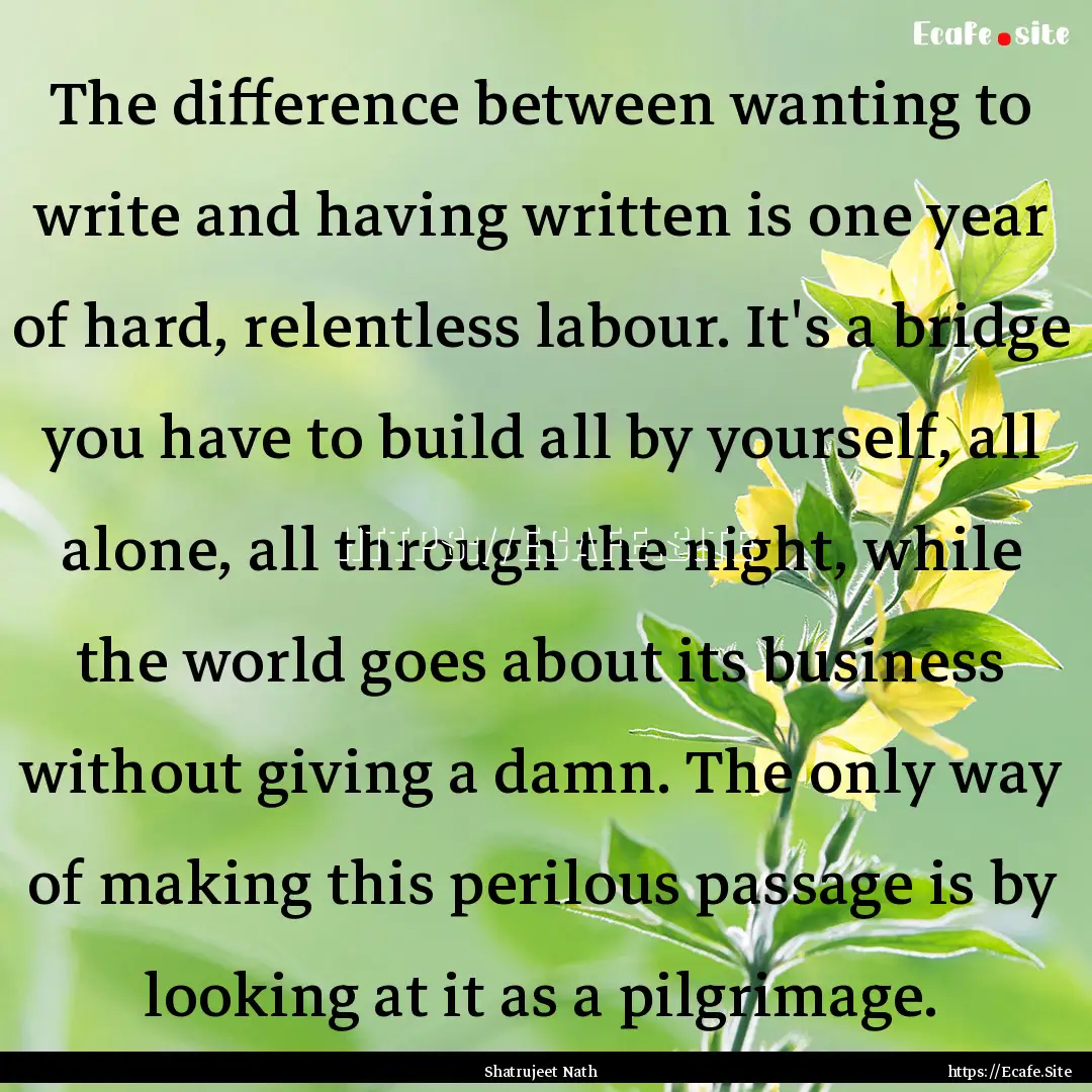 The difference between wanting to write and.... : Quote by Shatrujeet Nath