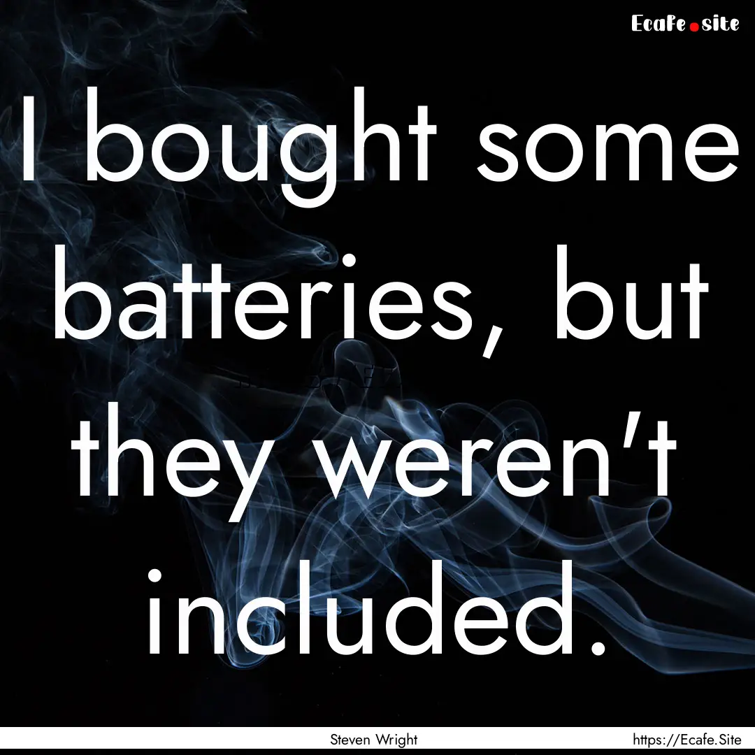 I bought some batteries, but they weren't.... : Quote by Steven Wright