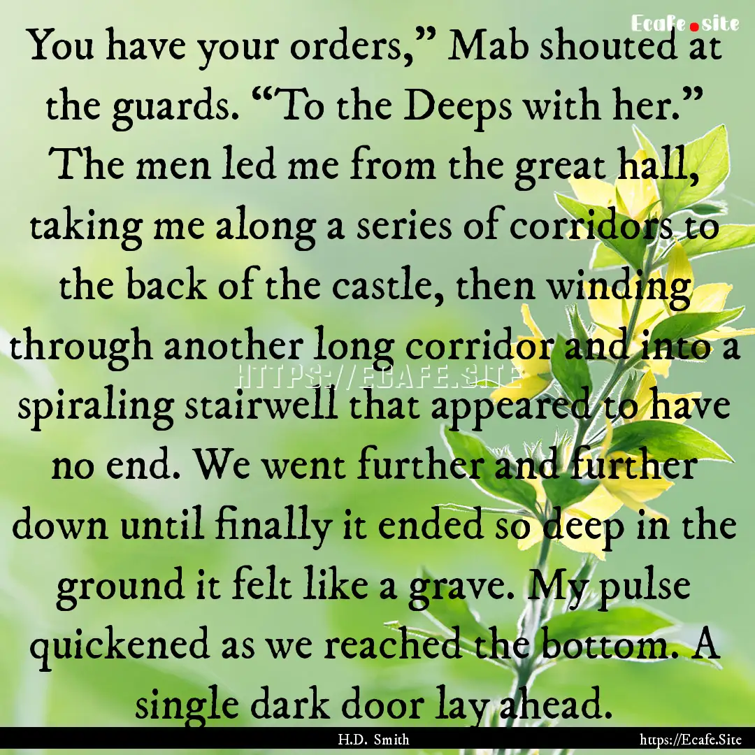 You have your orders,” Mab shouted at the.... : Quote by H.D. Smith