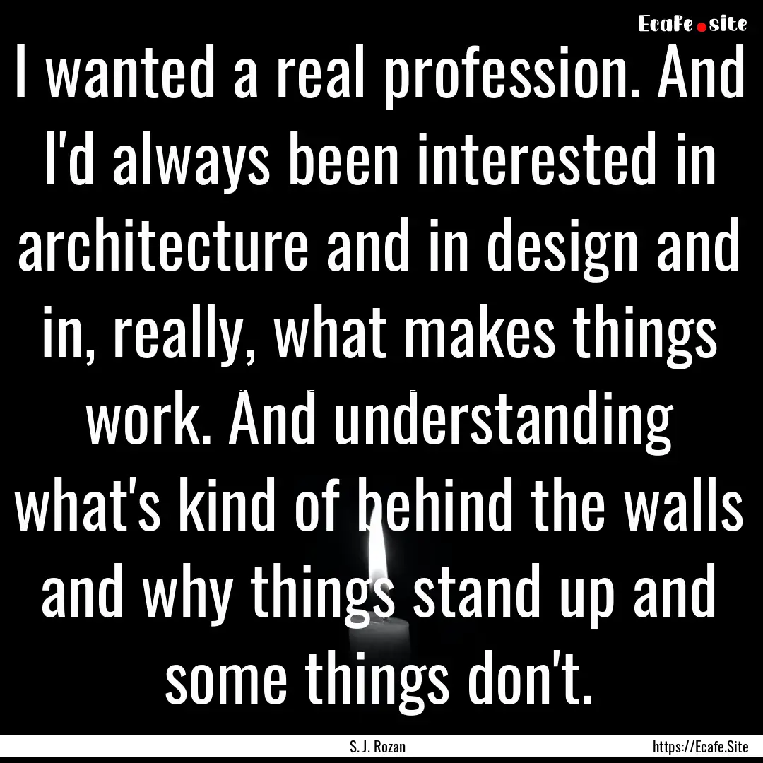 I wanted a real profession. And I'd always.... : Quote by S. J. Rozan