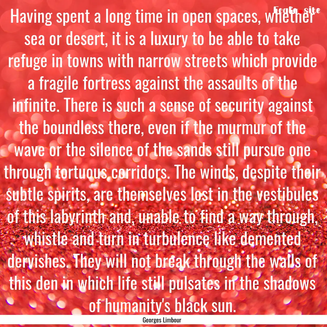 Having spent a long time in open spaces,.... : Quote by Georges Limbour