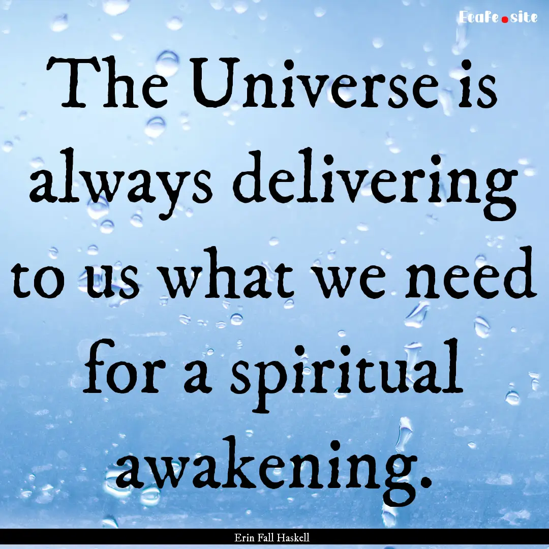 The Universe is always delivering to us what.... : Quote by Erin Fall Haskell