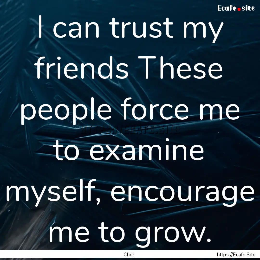 I can trust my friends These people force.... : Quote by Cher