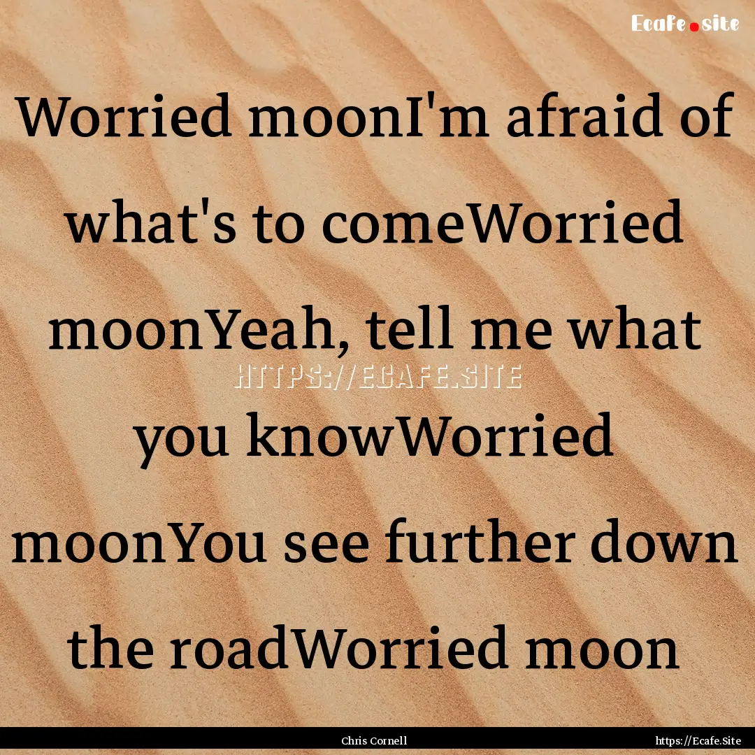 Worried moonI'm afraid of what's to comeWorried.... : Quote by Chris Cornell