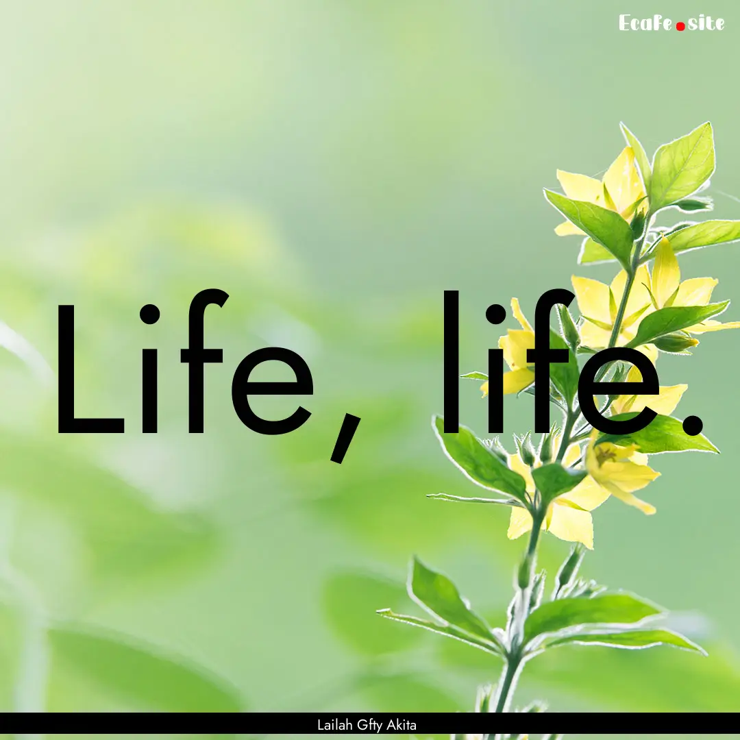 Life, life. : Quote by Lailah Gfty Akita