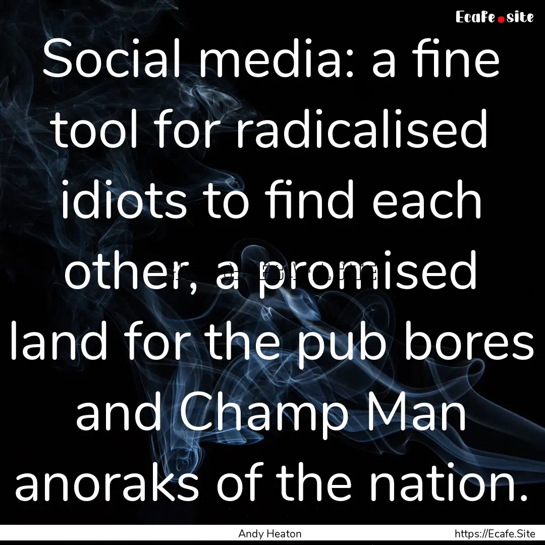 Social media: a fine tool for radicalised.... : Quote by Andy Heaton