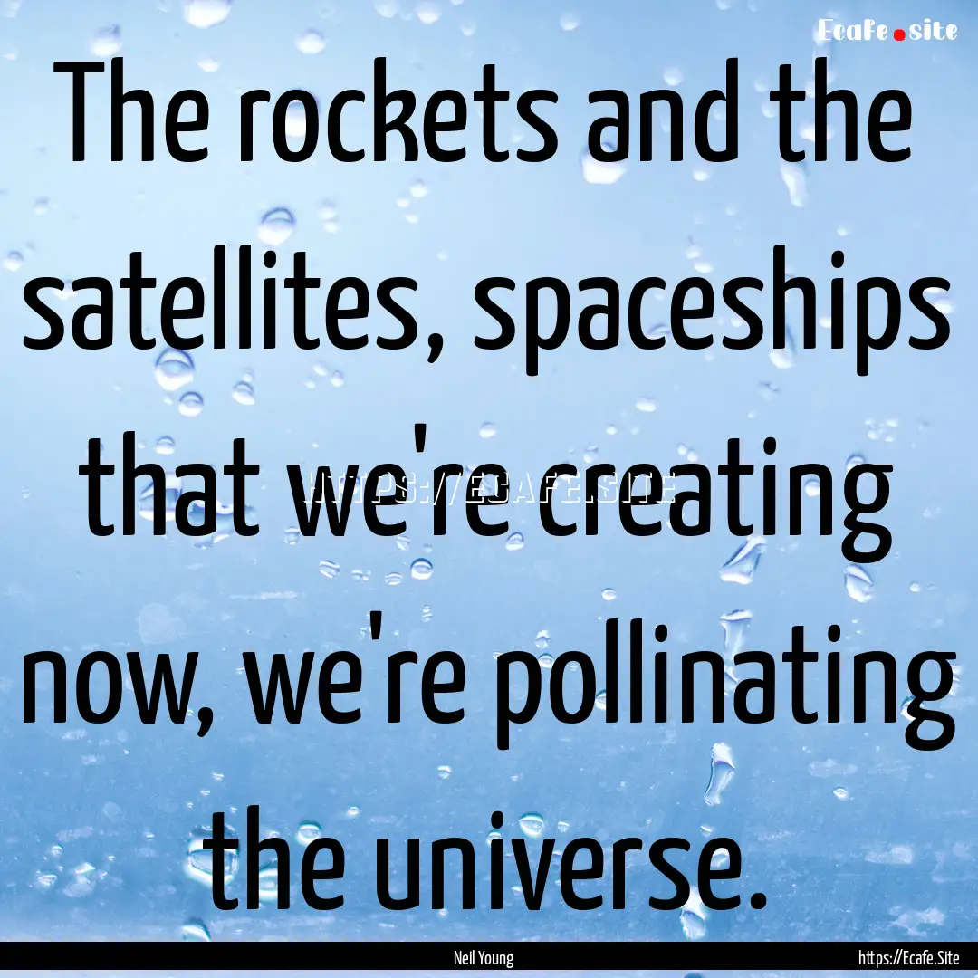 The rockets and the satellites, spaceships.... : Quote by Neil Young