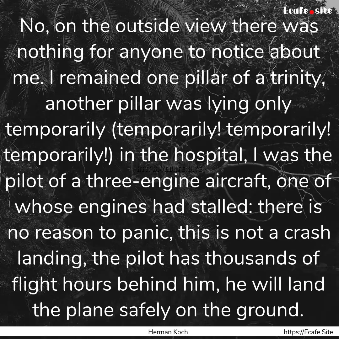 No, on the outside view there was nothing.... : Quote by Herman Koch