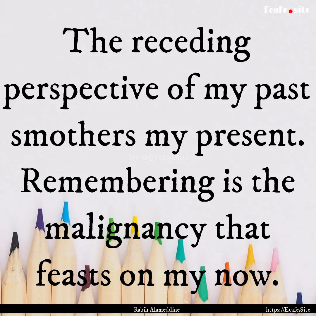 The receding perspective of my past smothers.... : Quote by Rabih Alameddine