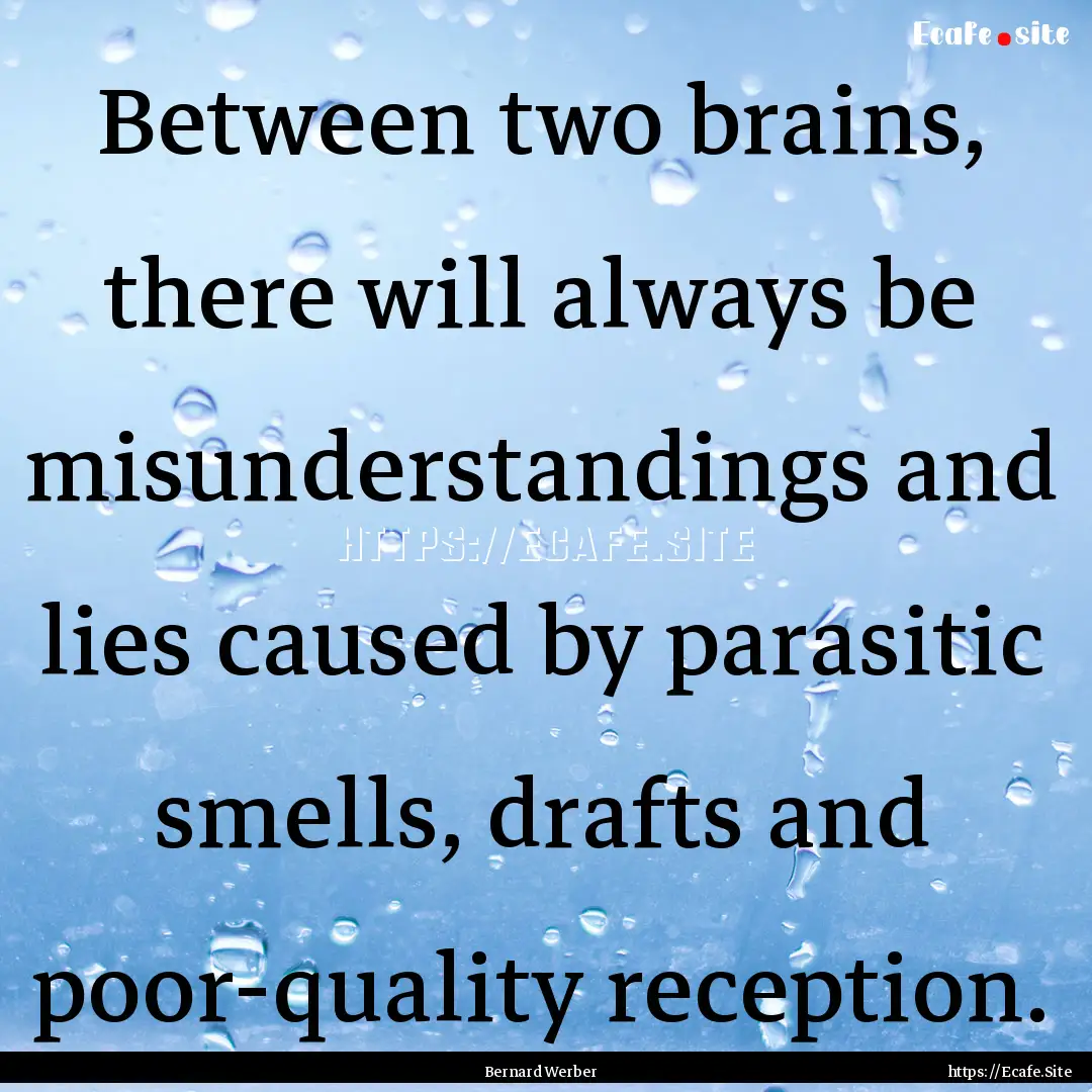 Between two brains, there will always be.... : Quote by Bernard Werber