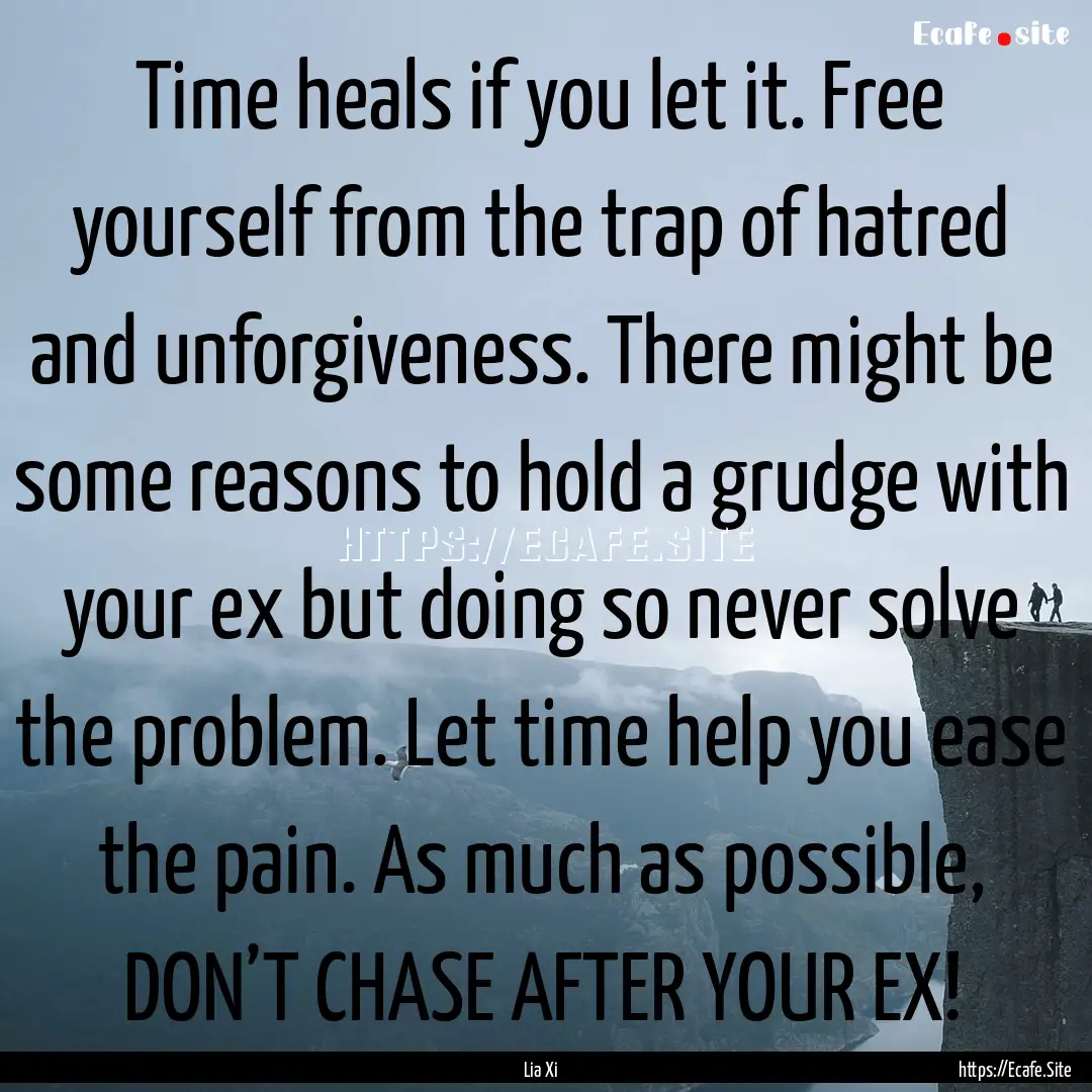 Time heals if you let it. Free yourself from.... : Quote by Lia Xi