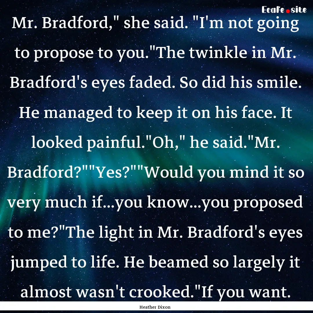 Mr. Bradford,