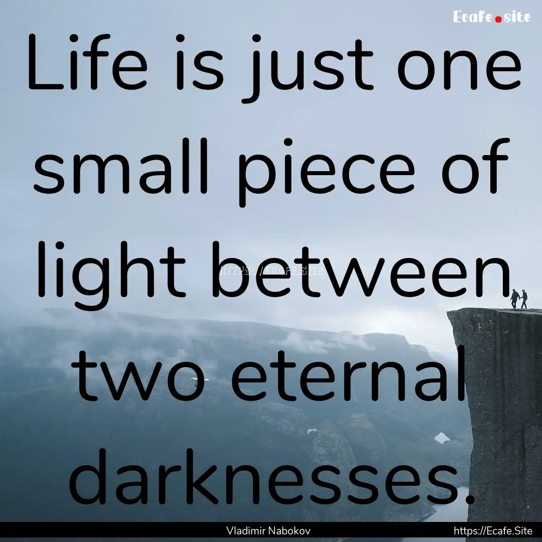 Life is just one small piece of light between.... : Quote by Vladimir Nabokov