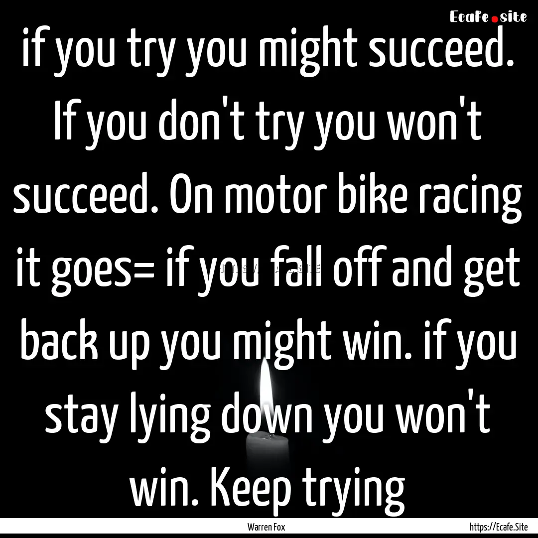 if you try you might succeed. If you don't.... : Quote by Warren Fox