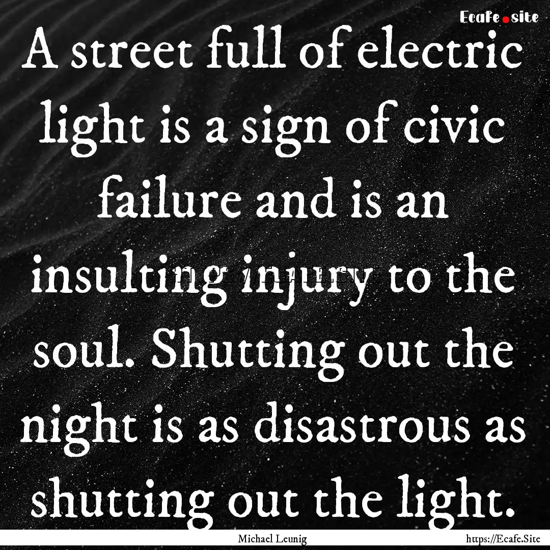 A street full of electric light is a sign.... : Quote by Michael Leunig