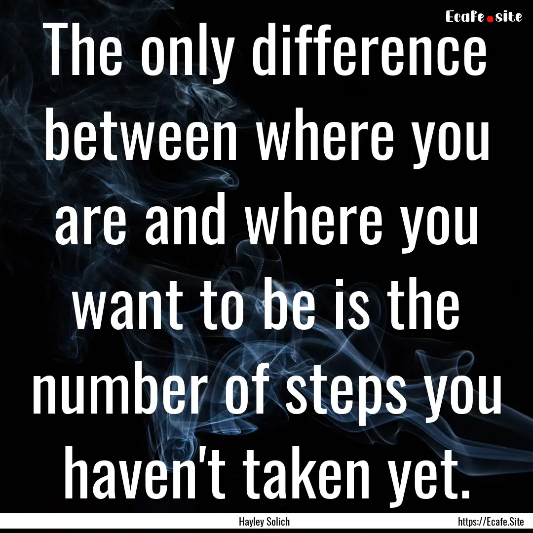 The only difference between where you are.... : Quote by Hayley Solich