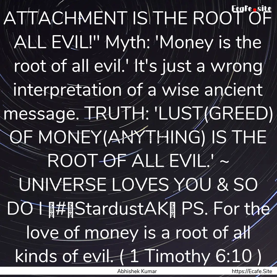 ATTACHMENT IS THE ROOT OF ALL EVIL!