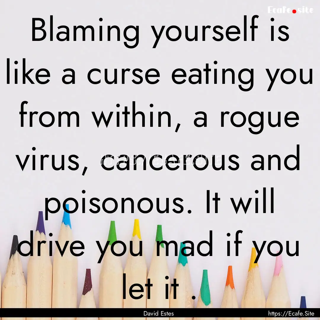 Blaming yourself is like a curse eating you.... : Quote by David Estes