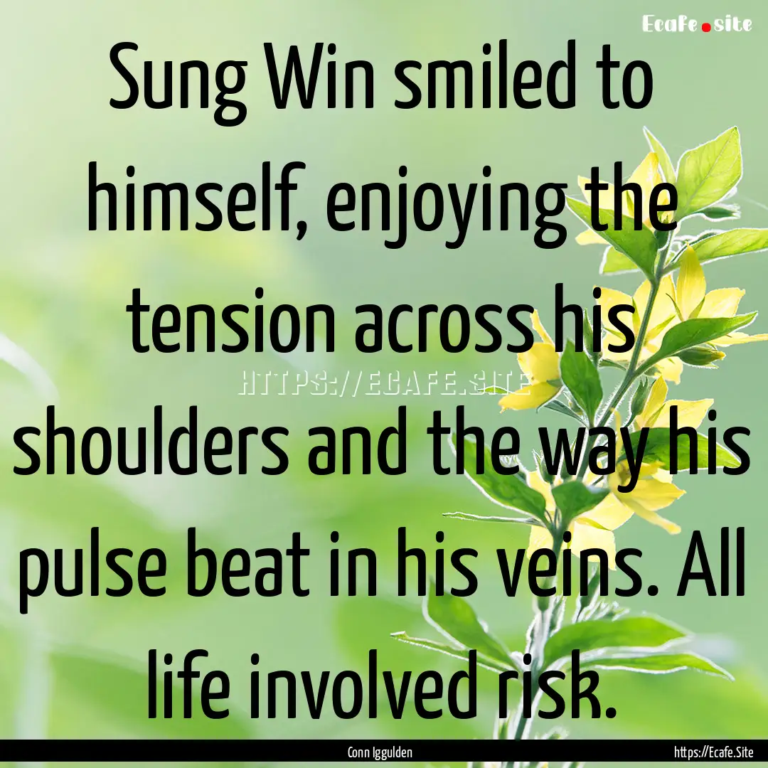 Sung Win smiled to himself, enjoying the.... : Quote by Conn Iggulden