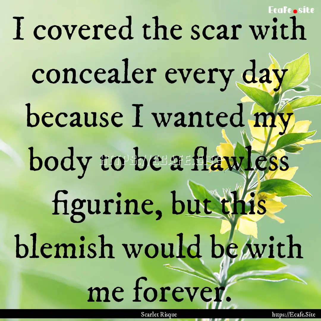 I covered the scar with concealer every day.... : Quote by Scarlet Risque