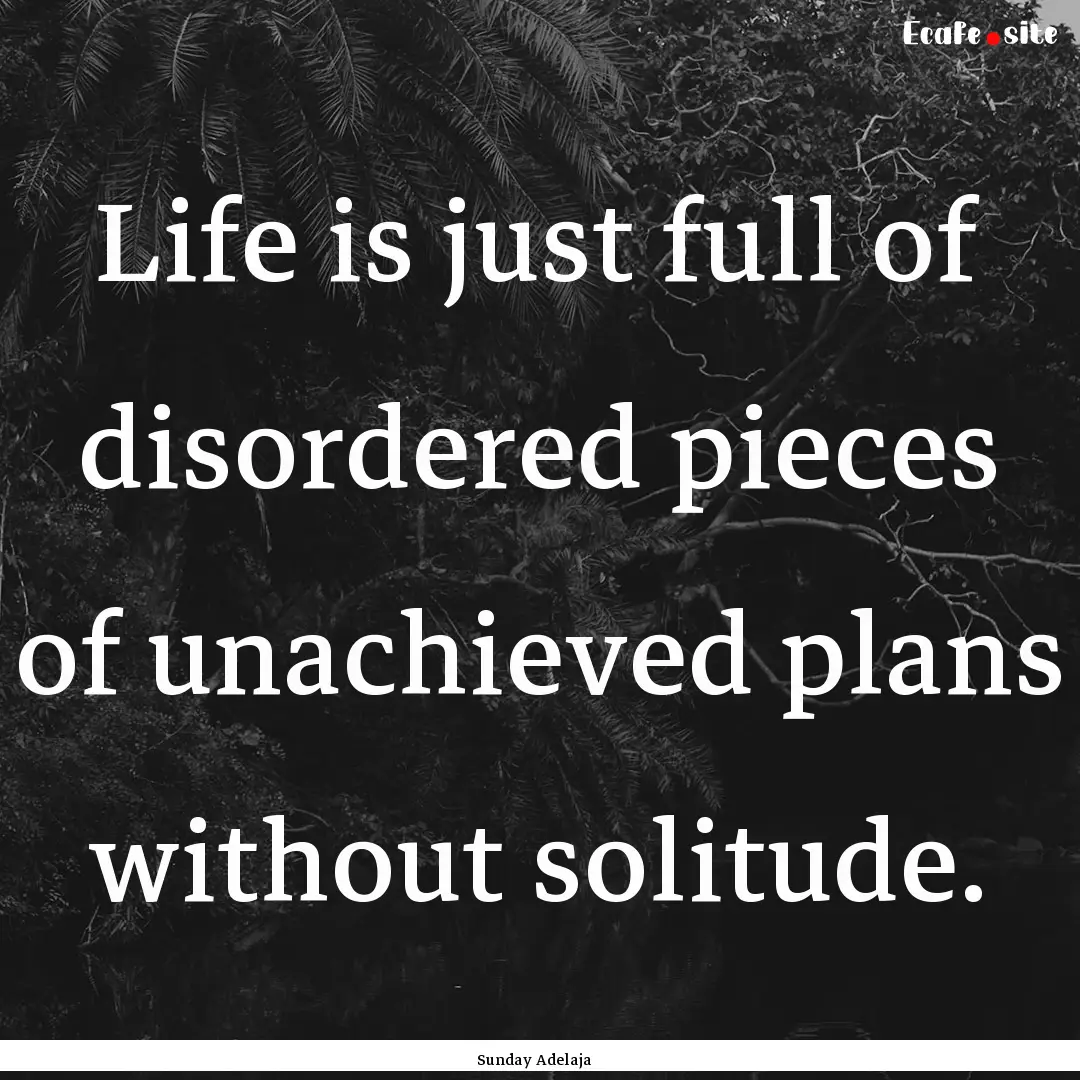 Life is just full of disordered pieces of.... : Quote by Sunday Adelaja