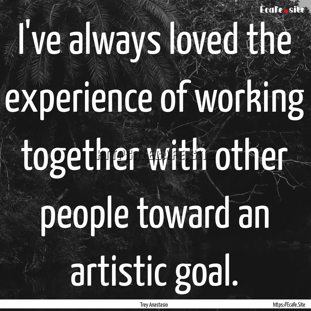 I've always loved the experience of working.... : Quote by Trey Anastasio