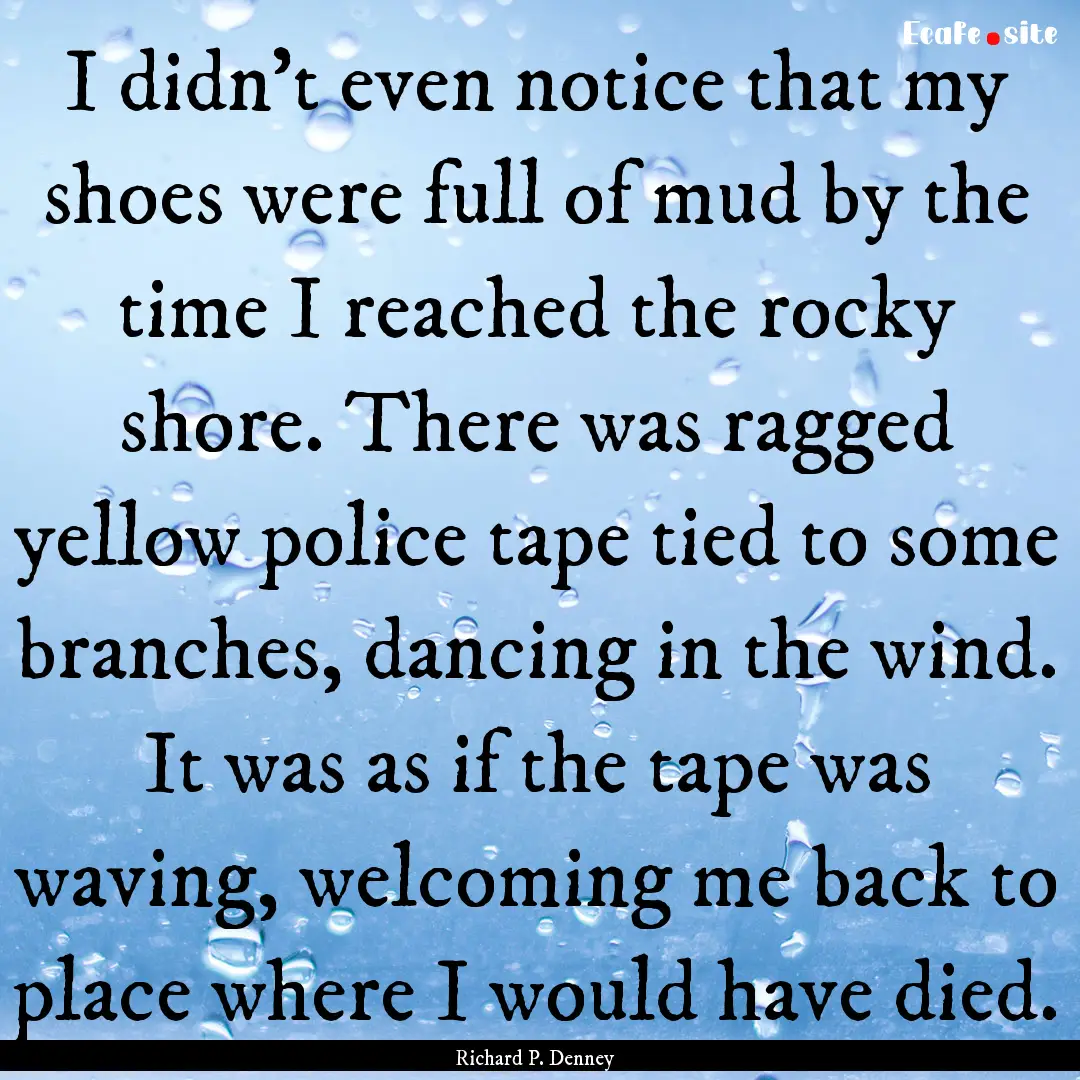 I didn't even notice that my shoes were full.... : Quote by Richard P. Denney