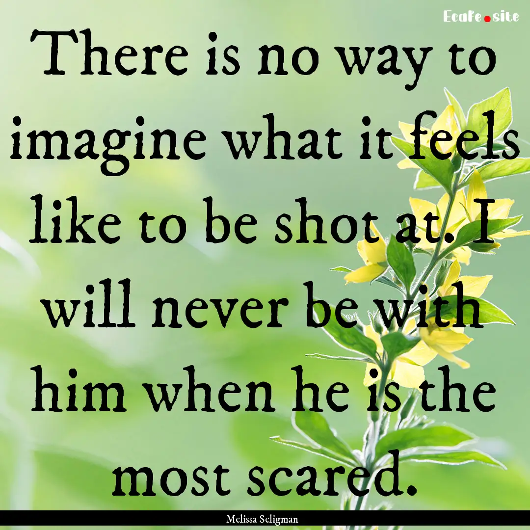 There is no way to imagine what it feels.... : Quote by Melissa Seligman