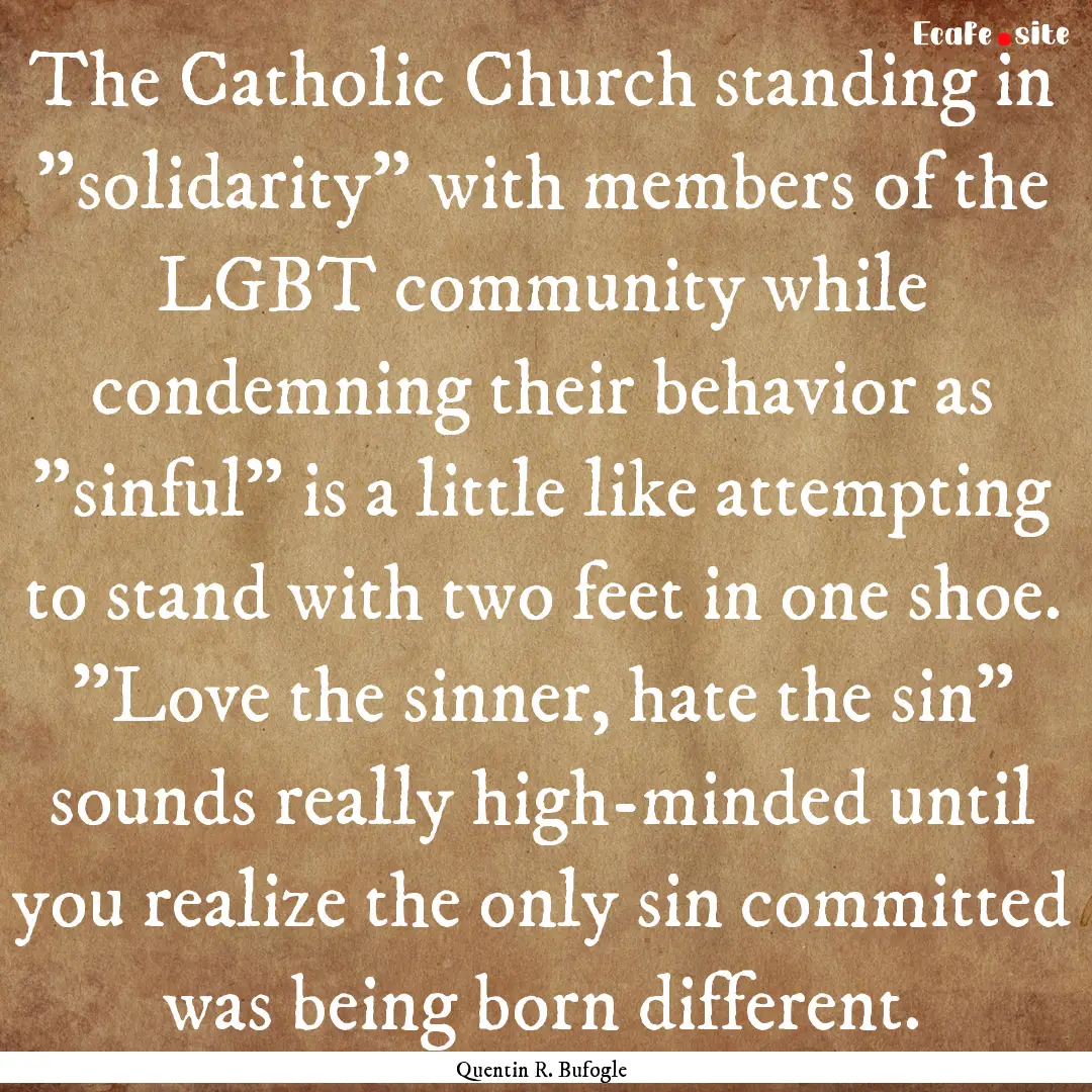 The Catholic Church standing in 