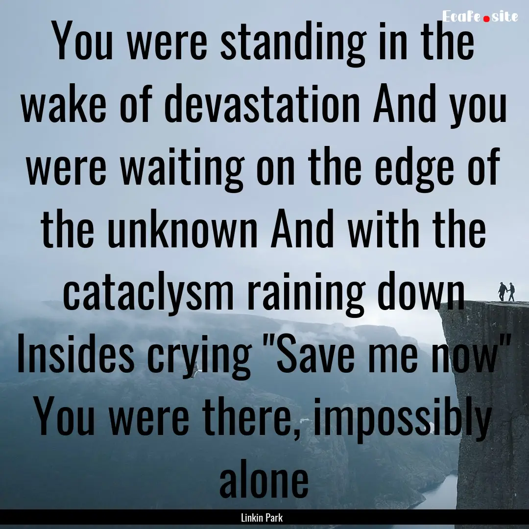 You were standing in the wake of devastation.... : Quote by Linkin Park