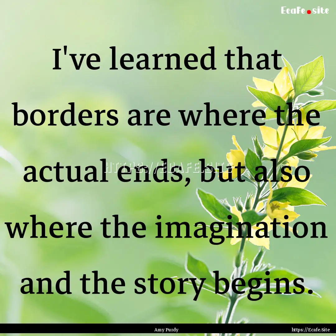 I've learned that borders are where the actual.... : Quote by Amy Purdy