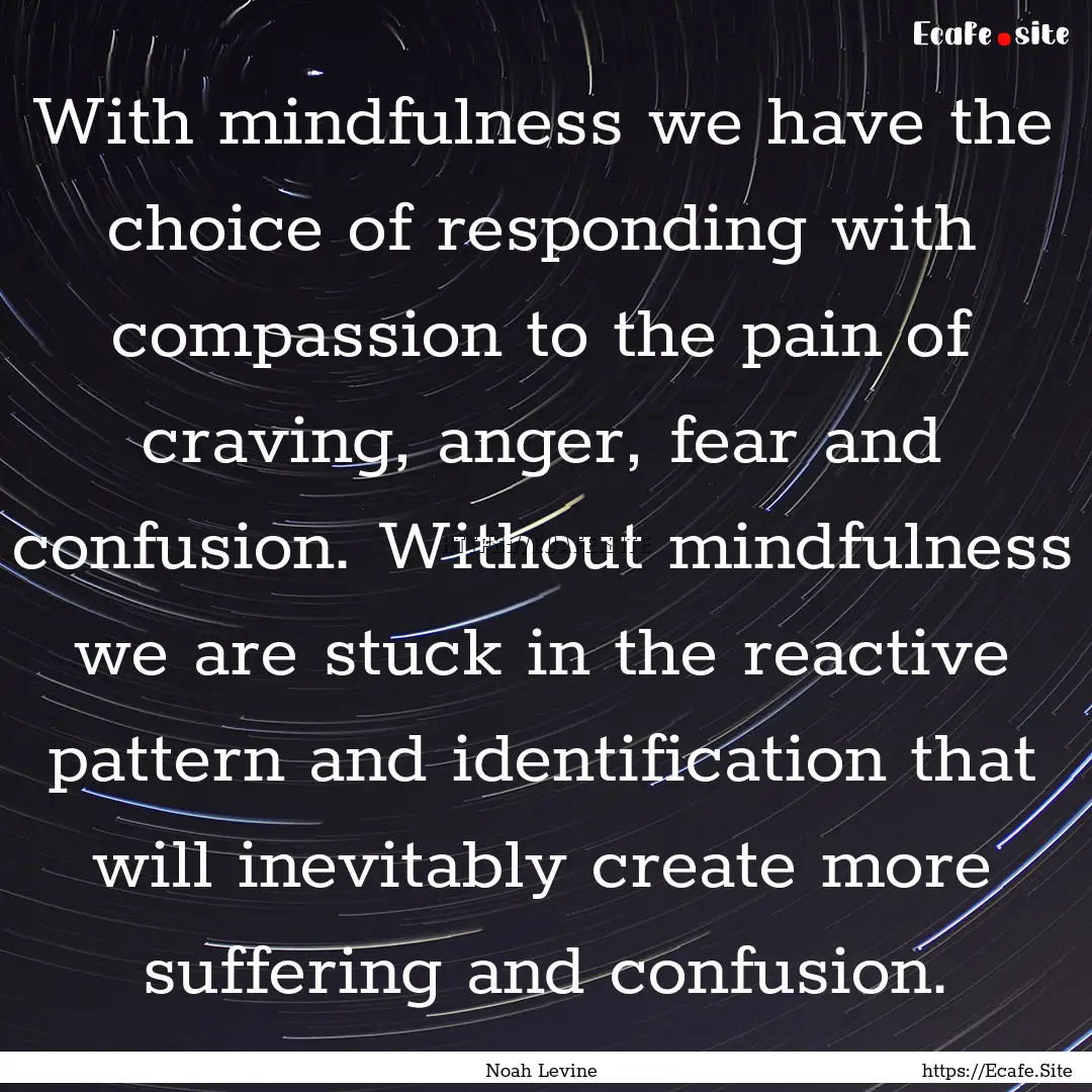 With mindfulness we have the choice of responding.... : Quote by Noah Levine