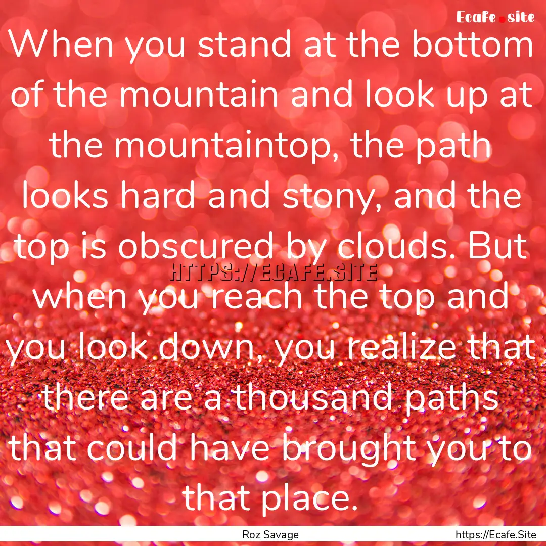 When you stand at the bottom of the mountain.... : Quote by Roz Savage