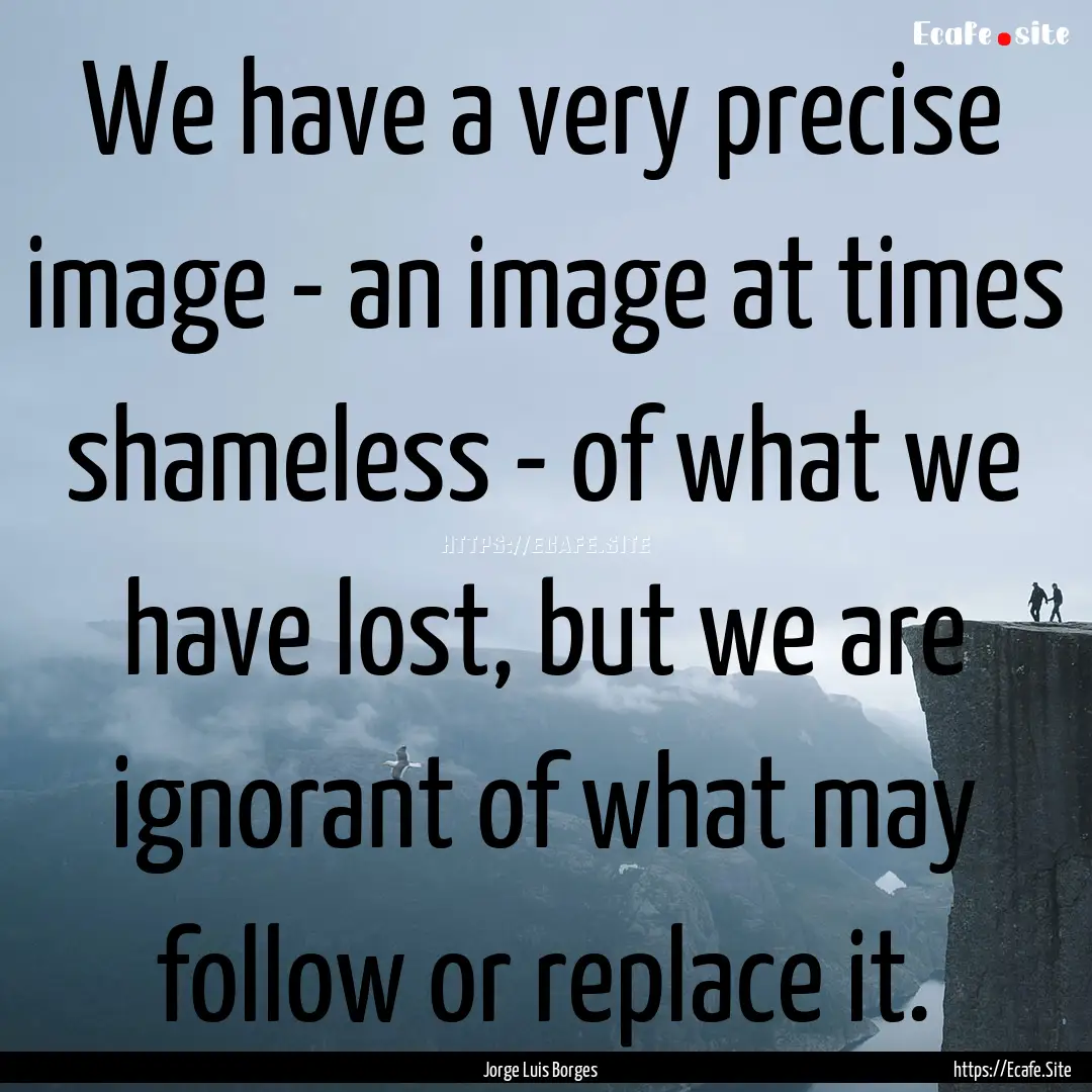 We have a very precise image - an image at.... : Quote by Jorge Luis Borges