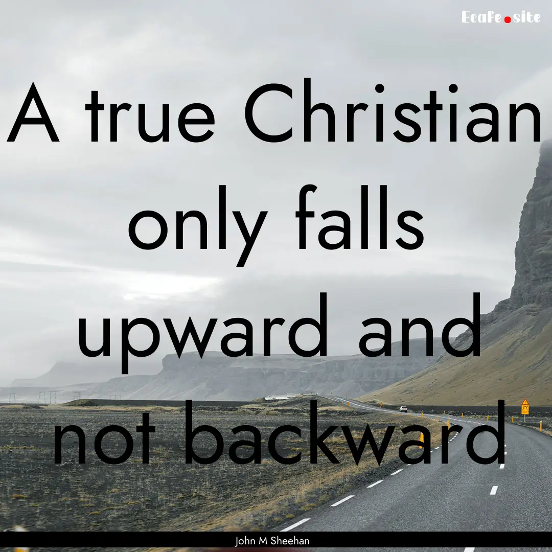 A true Christian only falls upward and not.... : Quote by John M Sheehan