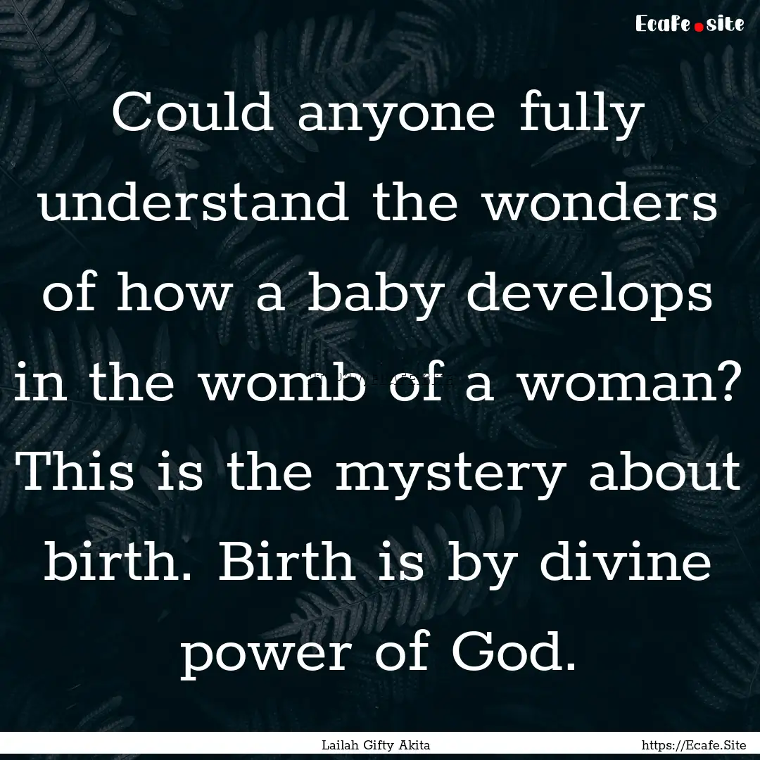 Could anyone fully understand the wonders.... : Quote by Lailah Gifty Akita